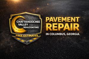 Pavement repair in Columbus, Georgia by Chattahoochee Valley Sealcoating featuring professional asphalt patching, structural repairs, and long-term maintenance solutions for commercial and residential properties.