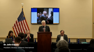 CSI president John Eibner addresses a briefing on Capitol Hill about the persecution of the Armenian church