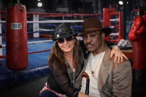 The legendary boxer smokin Joe Frazier with Mercedes Ganon