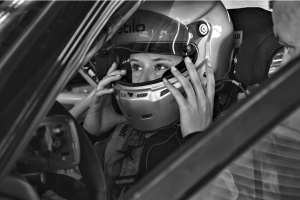 Mia LeRoux, on the grid at Daytona International