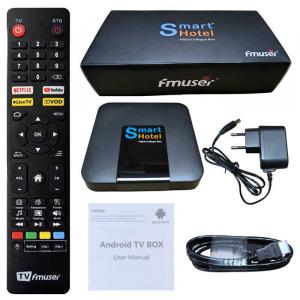 FMUSER FBE013 Magic hotel IPTV set top box kit with remote control and accessories for hospitality TV upgrade