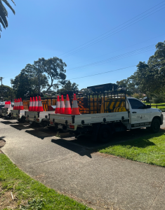Black Label Traffic traffic control vehicles and fleet ready for Sydney roadwork and construction traffic management