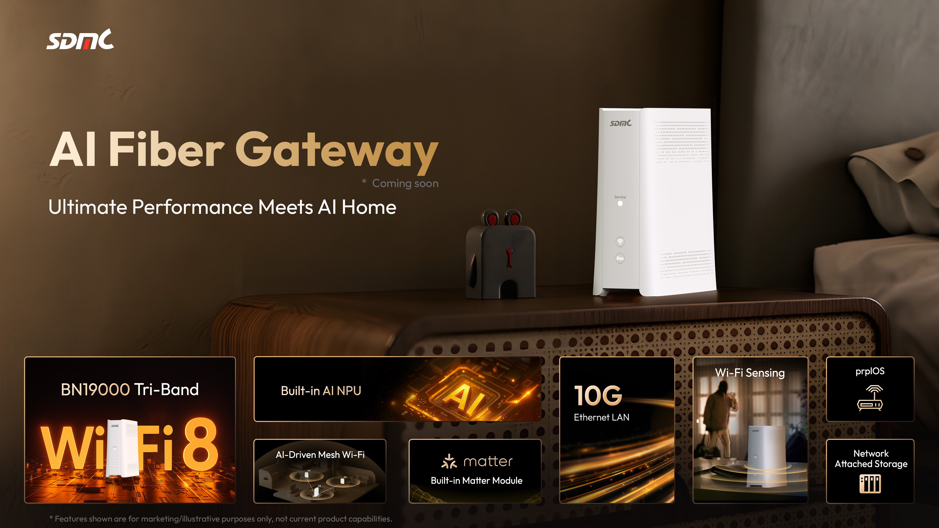 SDMC Unveils Next-Gen Wi-Fi 8 AI Fiber Gateway: From Connectivity to AI Home Hub with Edge AI