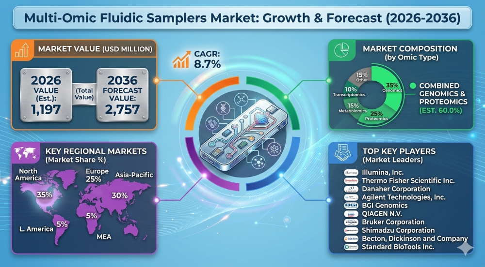 Multi-Omic Fluidic Samplers Market Forecast 2026–2036: Market to Reach USD 2,757 Million by 2036 at 8.7% CAGR