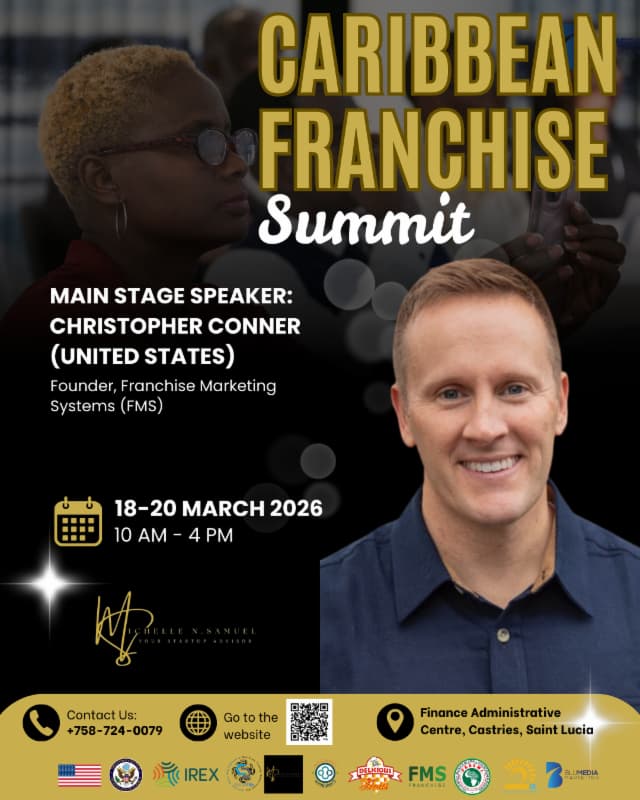 Caribbean Franchise Summit 2026 — Focused on Franchise Growth and Economic Opportunity — Coming to St. Lucia in March