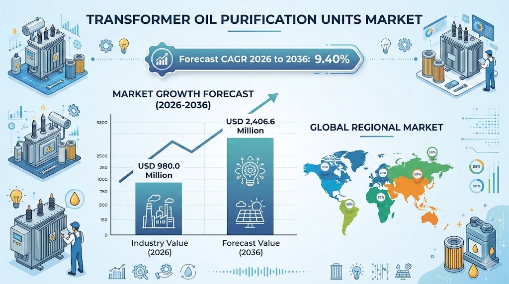 Global Transformer Oil Purification Units Market Outlook 2026–2036: Reliability Investments Power 9.4% CAGR