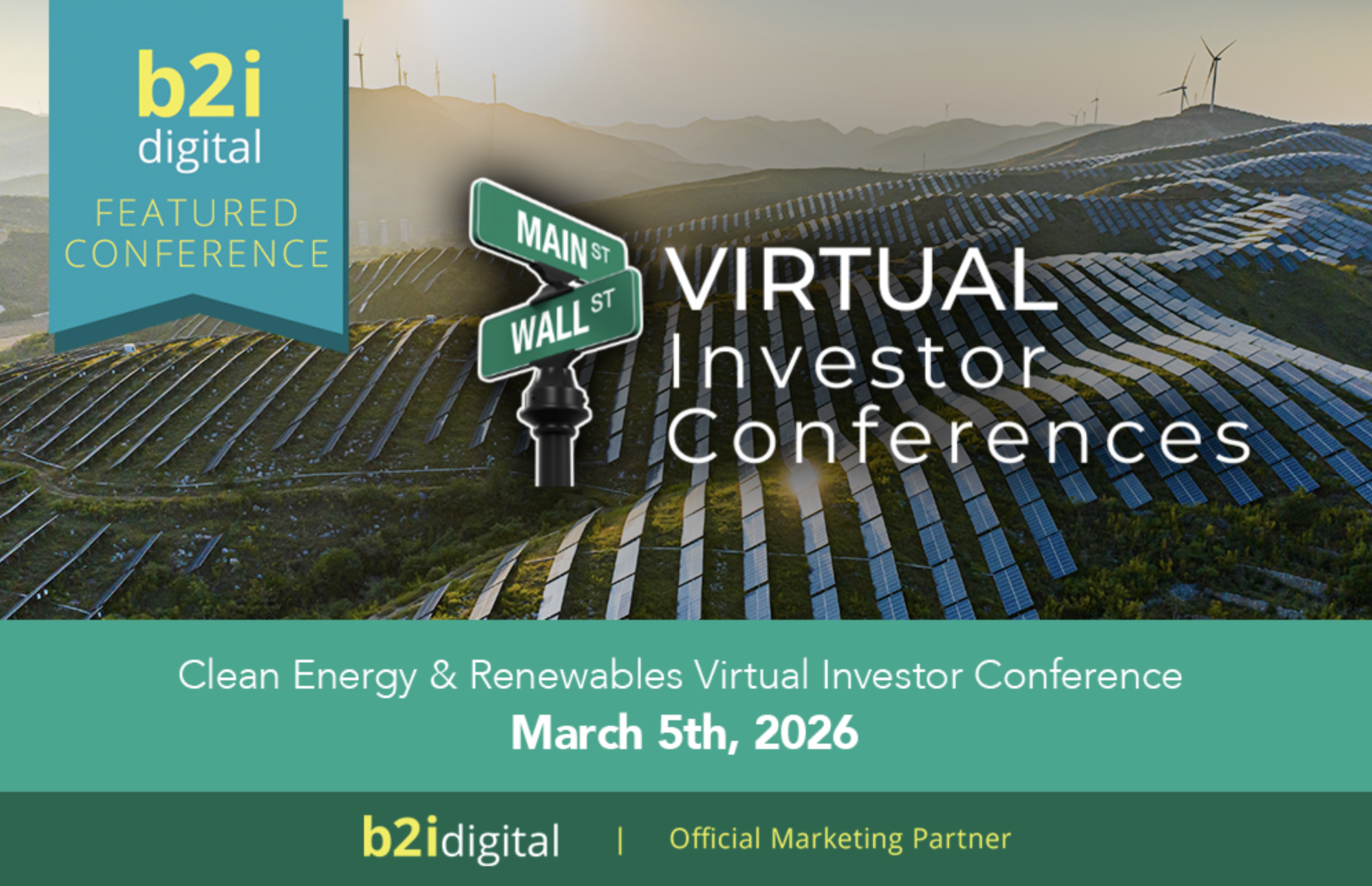 B2i Digital Highlights Clean Energy and Renewables Virtual Investor Conference as a Featured Conference