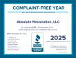Indianapolis Restoration Company Absolute Restoration Named Complaint-Free by BBB
