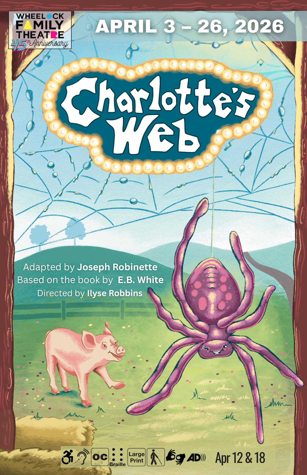 Wheelock Family Theatre Announces Charlotte’s Web for Spring 2026