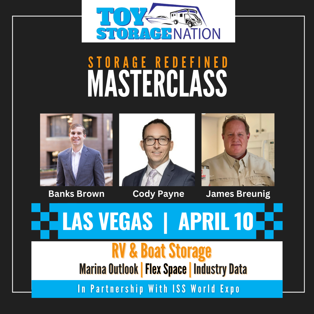 Toy Storage Nation Masterclass Boosts Speaker Lineup, Targets Flex Space, Marinas and RV/Boat Storage Data, April 10
