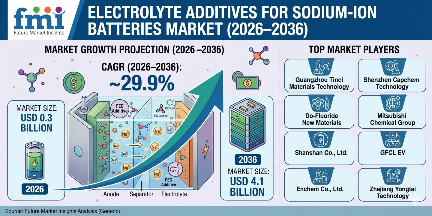 Electrolyte Additives for Sodium-Ion Batteries Market Report: Price Forecast and Growth Drivers (2026–2036)