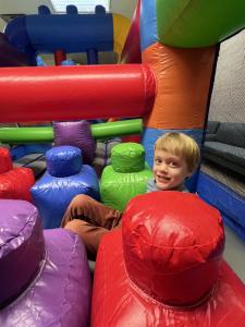 David Brunner playing at David’s Clubhouse, an inclusive indoor playground in Ottawa, Illinois created in his honor.