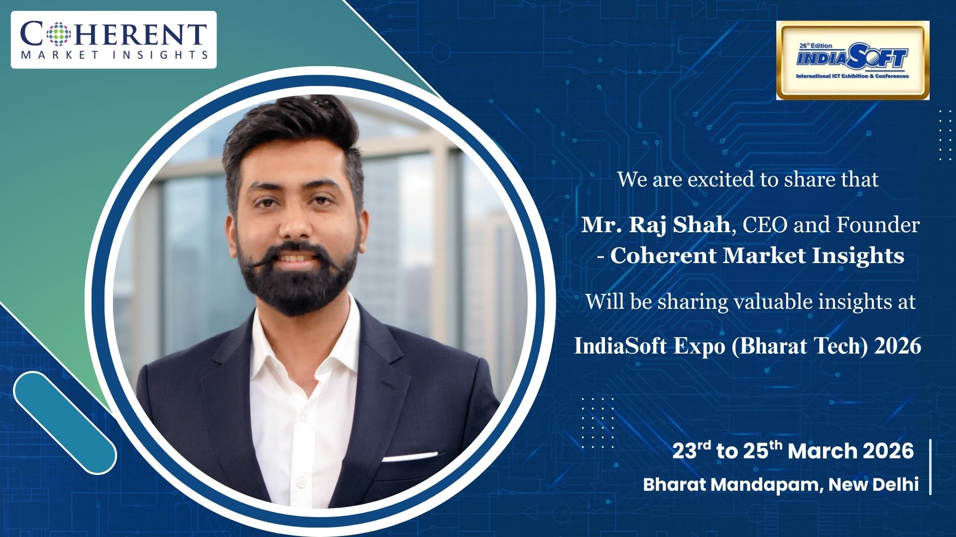 Coherent Market Insights Joins IndiaSoft Expo (Bharat Tech) 2026 as Knowledge Partner