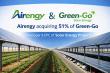 AIRENGY (TASE: ARNG) ACQUIRES CONTROL OF GREEN-GO, A SPECIALIST IN INITIATING AND CONSTRUCTING PHOTOVOLTAIC FACILITIES