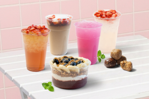 Oola Strawberry Green Tea, Oola Strawberry Protein Coffee, Oola Pitaya Hydration, Oola Strawberry Hydration, Oola Greek Yogurt Bowl, Oola Bites