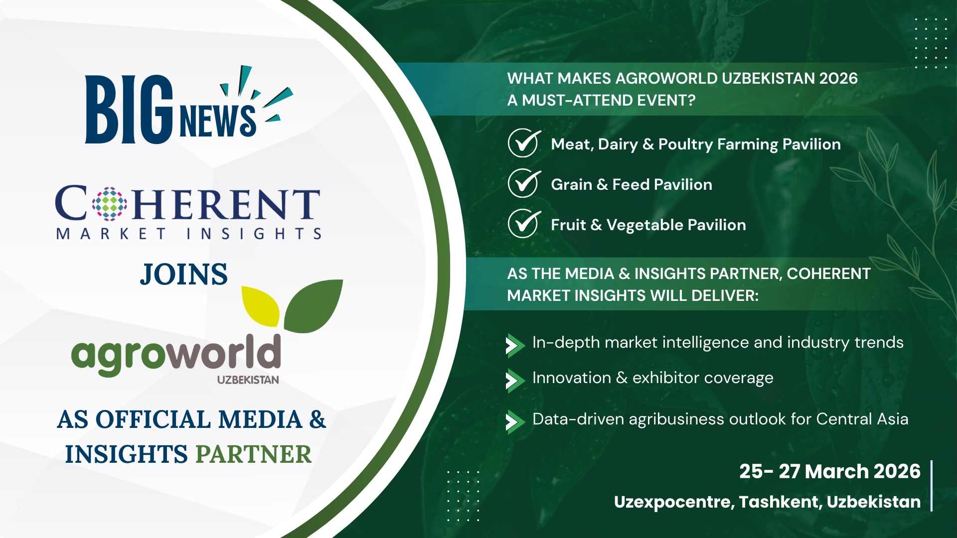 Coherent Market Insights Appointed Official Media & Insights Partner for AgroWorld Uzbekistan 2026