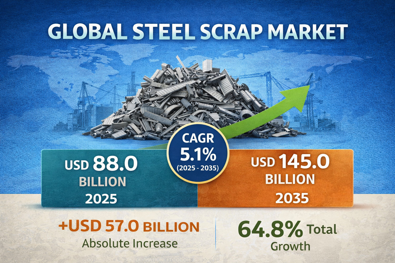 Steel Scrap Market Size to Grow from USD 88.0 Billion in 2025 to USD 145.0 Billion by 2035