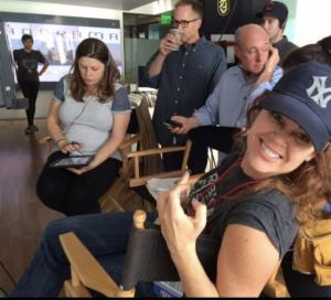 On set with director Alan Roth.