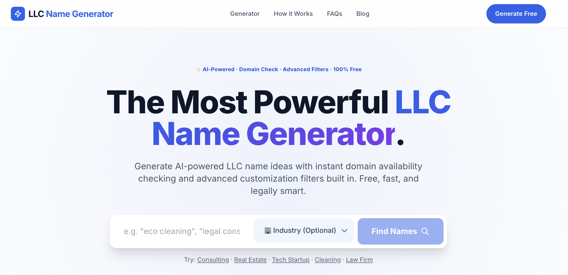 LLCNameGenerator.ai Launches Free AI-Powered LLC Name Generator With Live Domain Checks for Businesses
