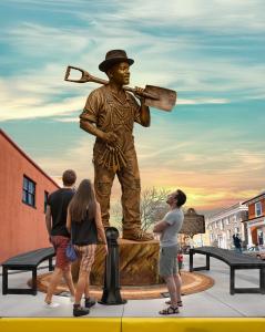 Monumental Bronze Statue to Honor Earth Angel Disguised as Slave Louis Sansbury Memorial by: Forest Boone