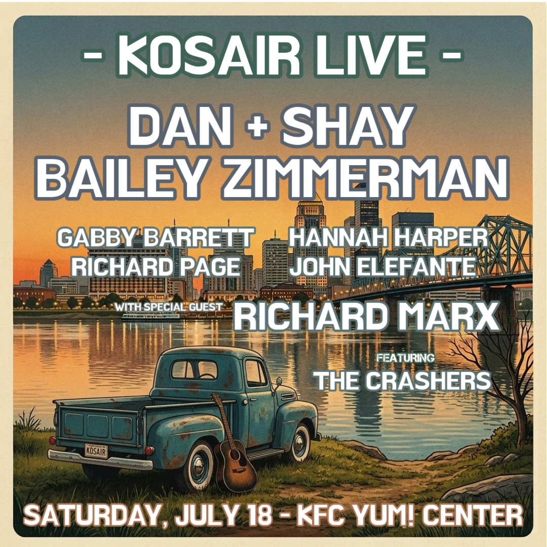 Country superstars Dan + Shay and Bailey Zimmerman co-headline an all-star lineup for the ‘Kosair Live’ benefit concert