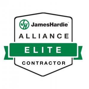 Hatch Homes, a premier siding contractor, continues to set the regional standard for fiber cement siding installation as an Elite Preferred Contractor with James Hardie, a distinction the company has maintained since 2017 James Hardie Elite Preferred Contractor logo for certified siding installation and siding replacement by Hatch Homes in Charlotte NC