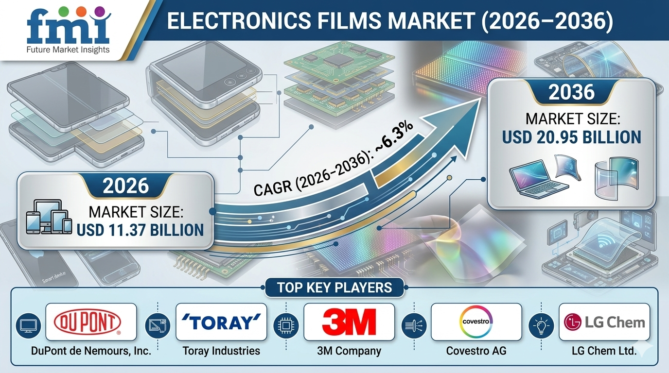 Electronics Films Market Forecast 2026–2036: Market to Reach USD 20.95 Billion by 2036 at 6.3% CAGR