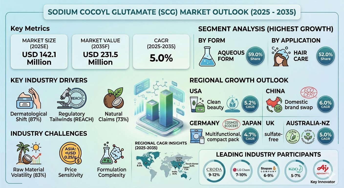 Global Sodium Cocoyl Glutamate Market Outlook: Croda International, BASF & Clariant Lead Sustainable Growth