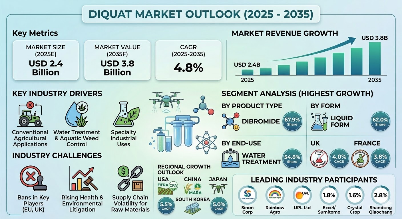 Global Diquat Market Outlook: Syngenta, UPL Ltd. & Sinon Corporation Drive Growth Across Asia-Pacific & Latin America