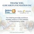 Guru Krupa Foundation Supports Akshaya Patra Foundation’s Mid-Day Meal Program in Pondicherry