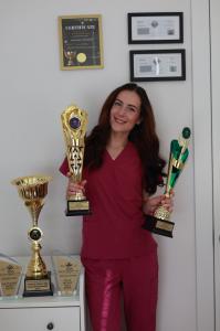  Anastasiia Arabadzhy with her accolades