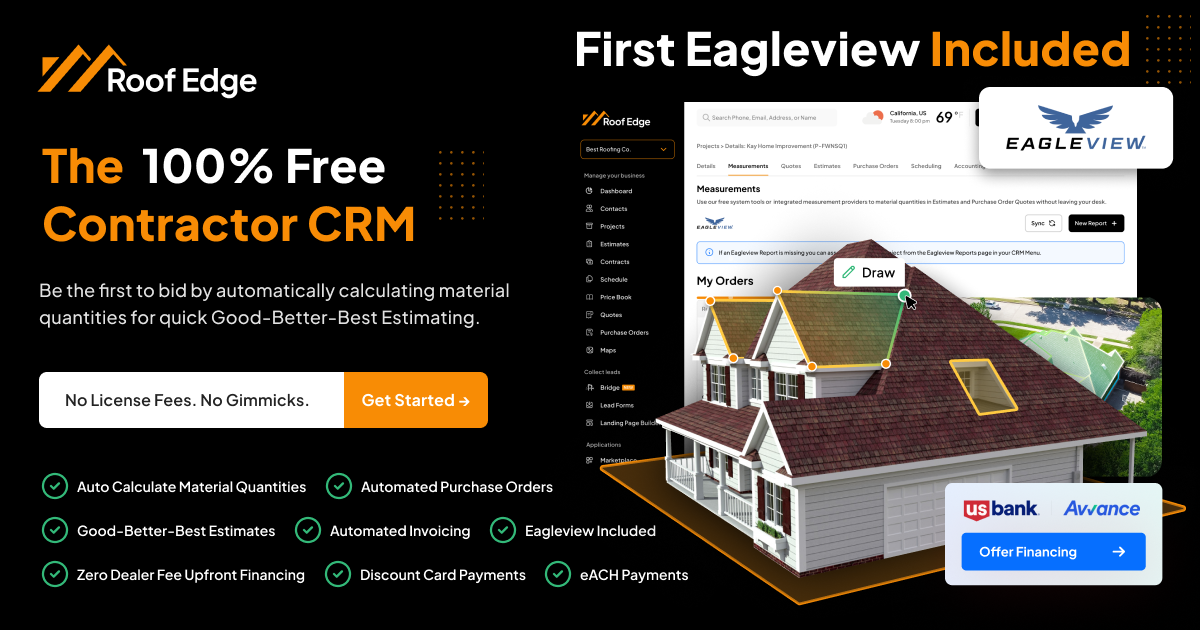 RoofEdgeCRM.com Launches: Free CRM for Roofers, Siding & Exterior Contractors