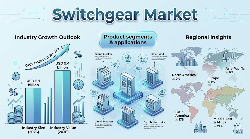 Global Switchgear Market Outlook 2026–2036: Grid Expansion & Renewable Integration Fuel Growth