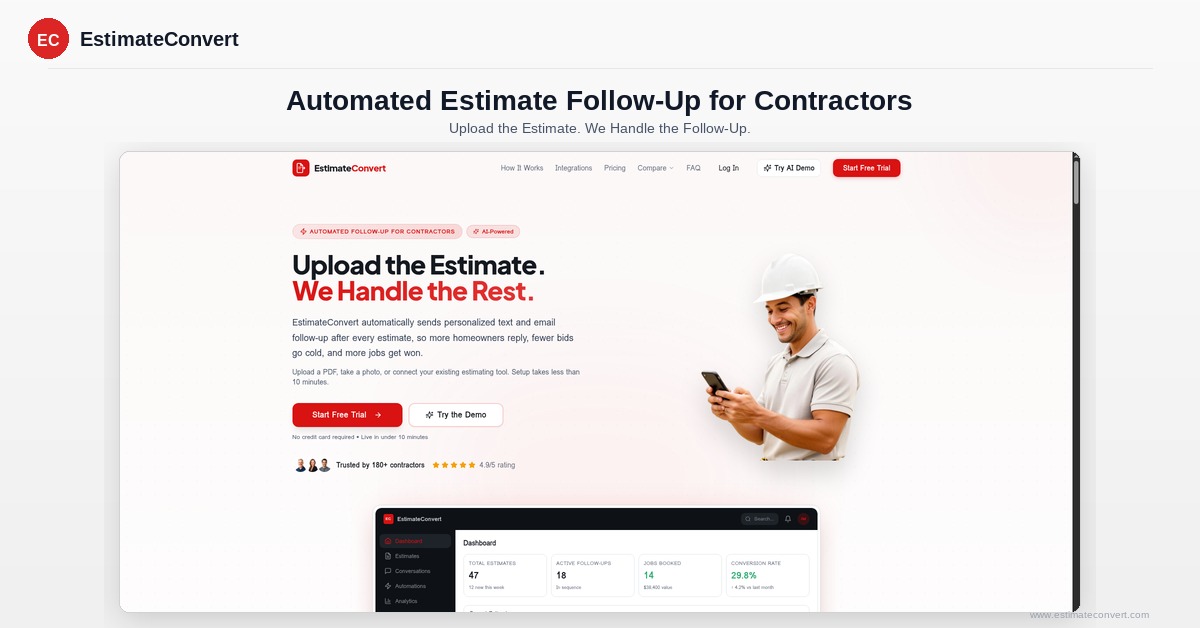 EstimateConvert.com Launches Automated Estimate Follow-Up Software for Contractors