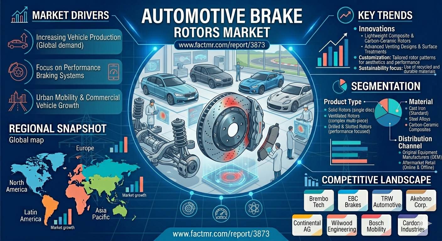 Global Automotive Brake Rotors Market Led by Asia Pacific as Brembo and Bosch Expand EV Brake Technology