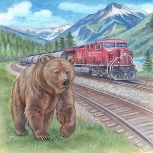 Boss Bear with the Train Book Illustration