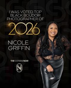 Nicole Griffin named Top Black Boudoir Photographer of 2026 by The Coterie Noir