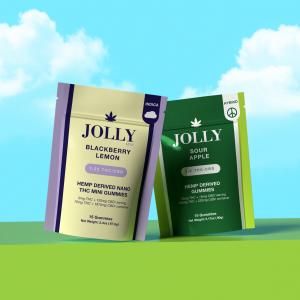 jolly cannabis 1:1 THC and CBD 15mg gummies in 2ct pouches