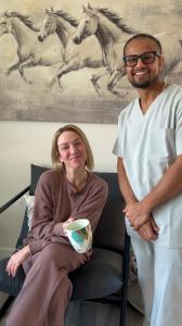 Massage Therapist Swami with a Happy Client