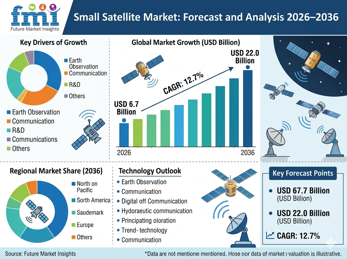 Global Small Satellite Market to Hit USD 22.0 Billion by 2036, Asia Pacific Leads Growth with Airbus, Boeing & Lockheed.