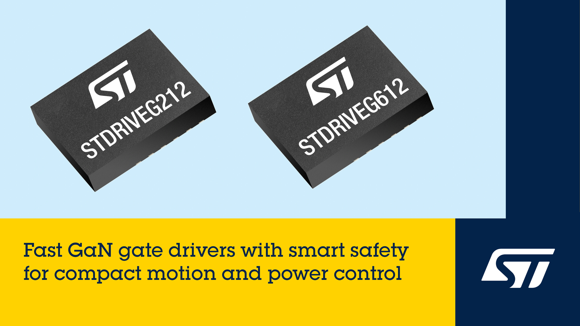 STMicroelectronics’ fast-switching GaN drivers add smart protection for motion control and power conversion