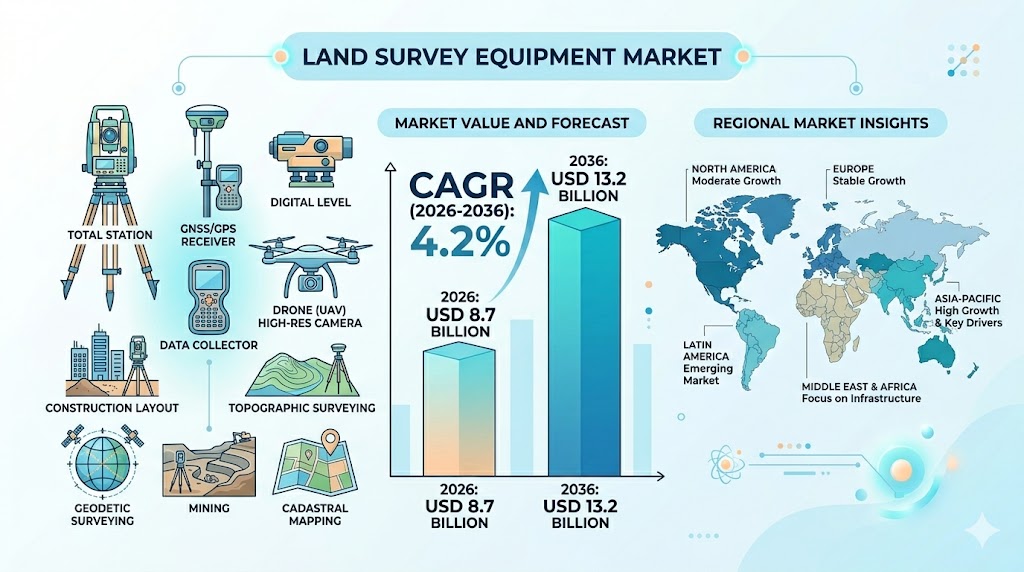 Global Land Survey Equipment Market Outlook 2026–2036: Infrastructure Boom Drives Precision Mapping Demand