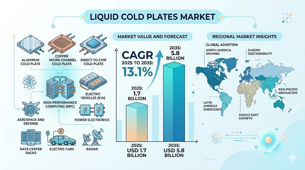 Liquid Cold Plates Market Outlook 2025–2035: High-Performance Cooling Drives 13.1% CAGR