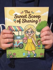 Child holding a printed MIBOOKO personalized children’s storybook.