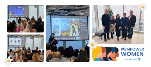 Over 80 women leaders and allies gathered at Microsoft Toronto to celebrate International Women's Day 2026 at #EmpowerWomen2026 with record-breaking donations, powerful panels, and a shared commitment to giving back Collage from #EmpowerWomen2026 showing panel discussions on wellbeing and leadership, keynote speaker Krista Strating presenting, and ProServeIT leadership at Microsoft Toronto.