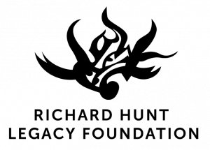 Black flame-like graphic for the Richard Hunt Legacy Foundation logo