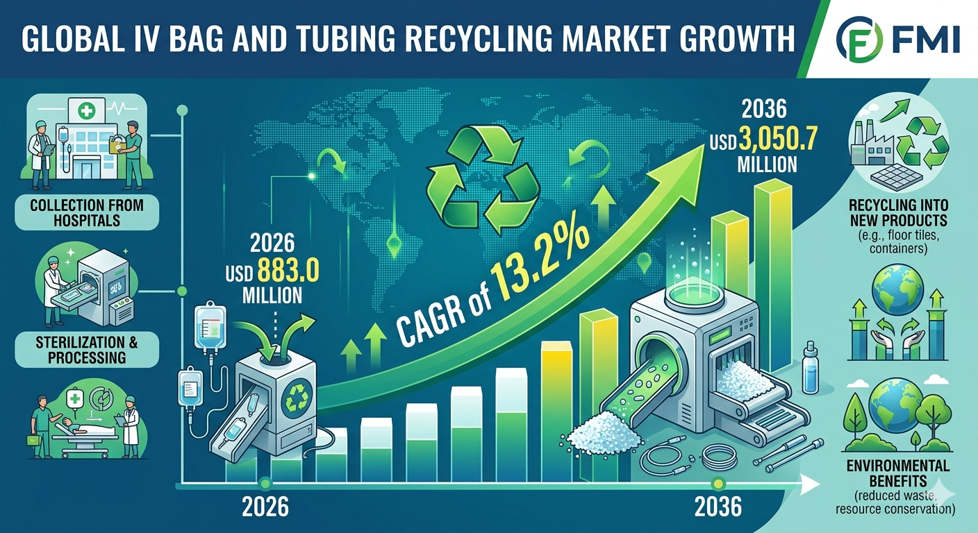 Global IV Bag and Tubing Recycling Market to Reach USD 3.05 Billion by 2036, Driven by Scalable Hospital Waste Solutions