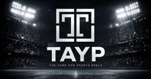 Tayp, a new sports-focused social platform, is launching to bring the traditional athlete “highlight tape” into the modern, social era Tayp logo displayed in a stadium under bright lights representing a sports highlight and athlete-focused social media platform