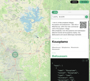 Bwendi uses spatial math on an LMDB read-only instance to calculate the nearest hubs and metros, even in the deep forests of Africa