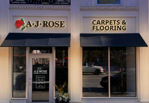 AJ Rose Carpets & Flooring, a family-owned and operated flooring leader since 1977, is proud to announce the opening of its fifth showroom located at 77 Leonard Street in Belmont, Massachusetts, which officially opened on April 1, 2026 Store front image of AJ Rose Carpets & Flooring in Belmont, MA